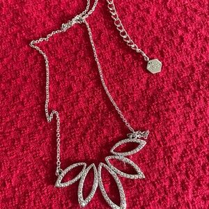Swarovski Silver Necklace with Crystal Leaf Design